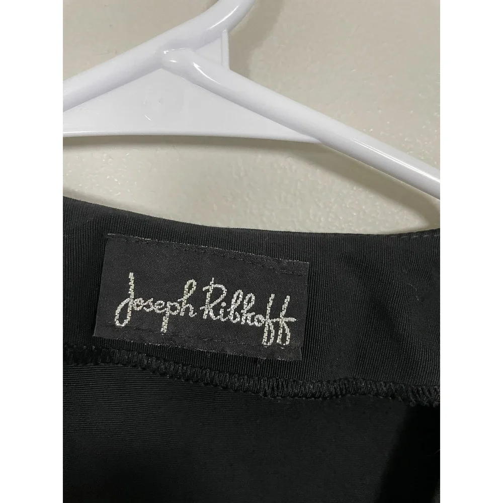 Vintage 90s Joseph Ribkoff Black Double Breasted Mesh Sleeve Blazer